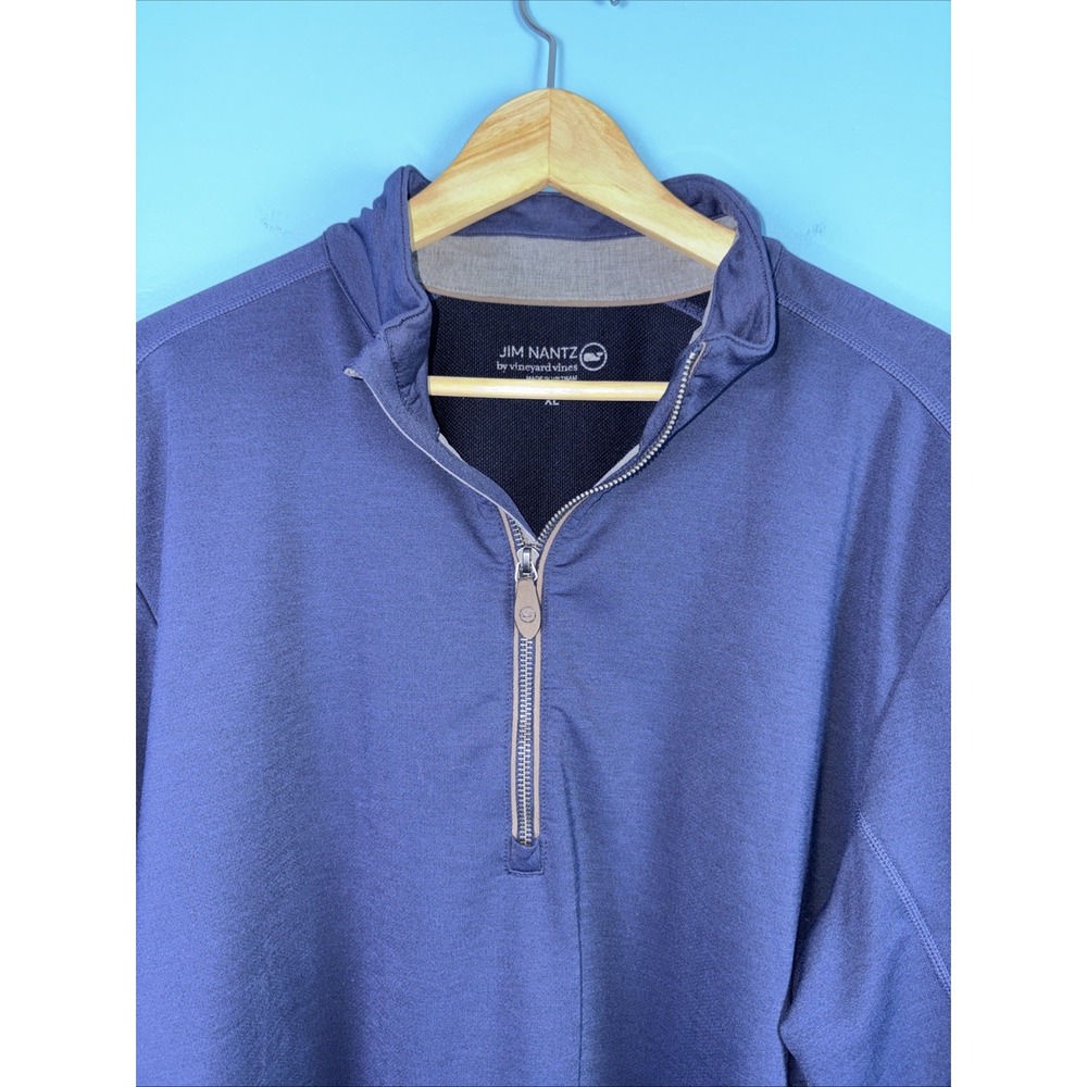Vineyard Vines Jim Nantz 1/4 Zip Blue XL Golf Preppy Old Money Long Sleeve